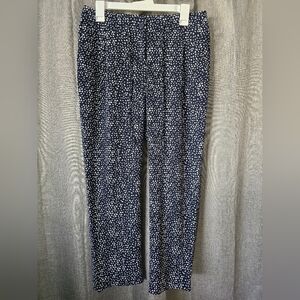 Willi Smith Abstract Dot Trouser Pants Navy Blue Size 8 Satin